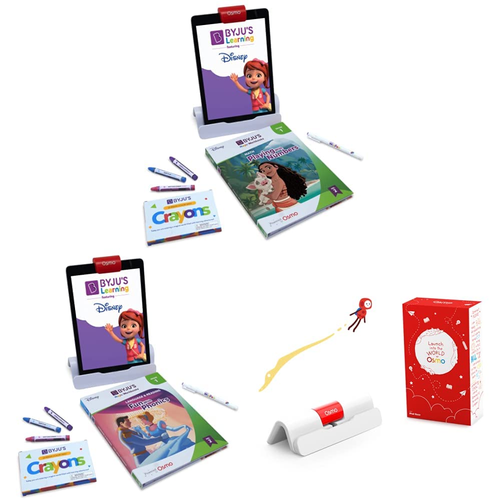 BYJU'S Magic Workbooks: Disney 1st Grade Math, Language & Reading - Ages 5-7 - includes Disney & Pixar Characters - for Boys & Girls - Works with iPad (Osmo iPad Base Included)