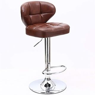 Taburetes Bar Cocina Alto Silla sillas Bar con Respaldo, Exterior de Piel de Cera de Aceite, Elevador de Gas Giratorio Ajustable, for el Desayuno, mostrador, Cocina