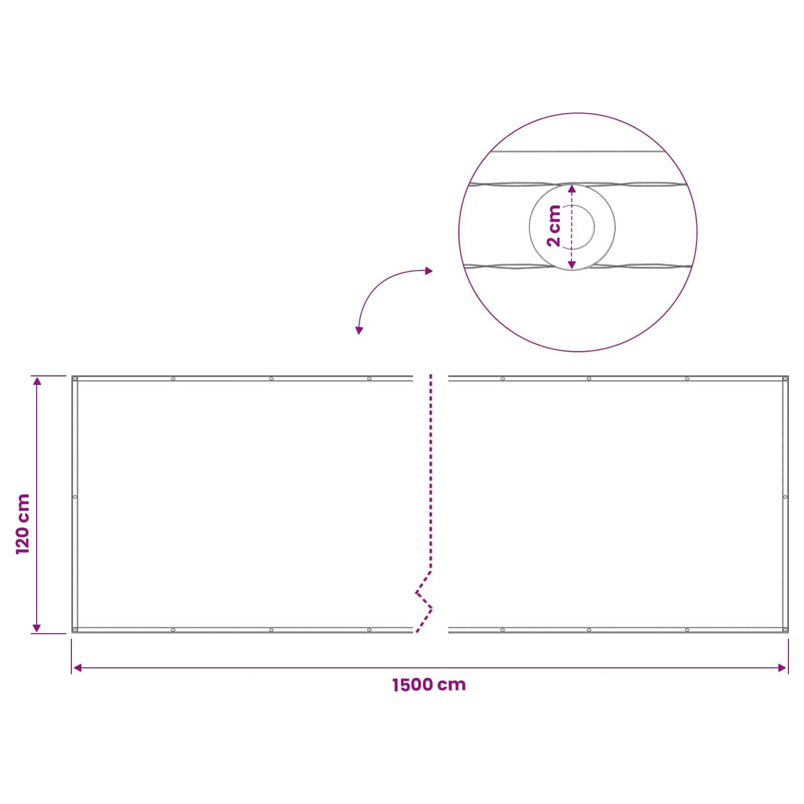 Gecheer Balkon Sichtschutz 1,2 x 15 m Stoff mit PU-Beschichtung, Balkon Sichtschutz Balkonbespannung Balkonabdeckung für Kleinbalkon Garten Loggia42036759