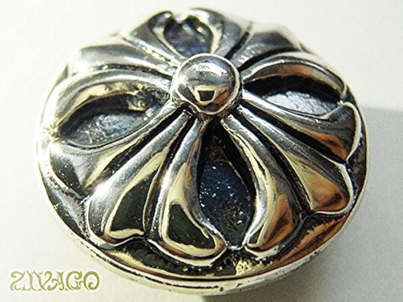 Amazon.co.jp: クロスボール コンチョ 直径20mm シルバー 色 正