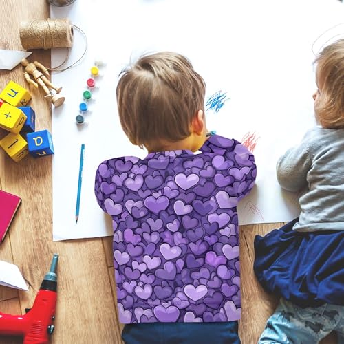 JUNZAN Purple Hearts Day Purple Hearts Kids Boys Sweatshirts Hoodies Fleece Hoodie for Boys Athletic 4T 6