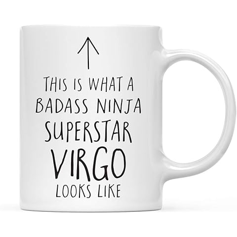 Andaz Press Funny 11oz. Ceramic Coffee Tea Mug Gift, This is What a Badass Ninja Superstar Virgo Looks Like, 1-Pack, Birthday Christmas Gift Ideas