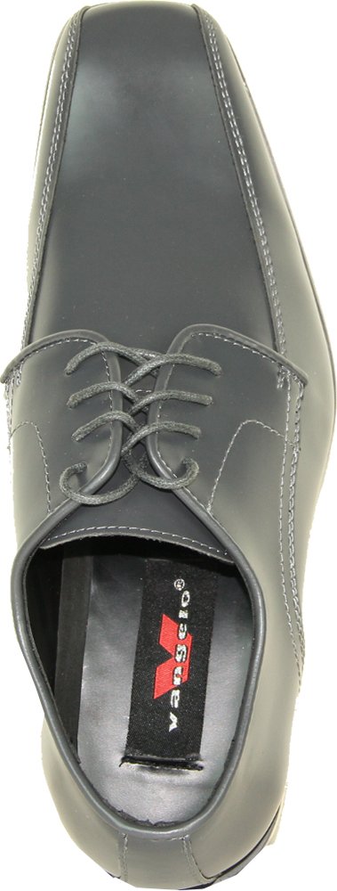 VANGELO Men Tuxedo Shoe TUX-5 Square Toe for Wedding, School Uniform and Formal Event Iron Grey