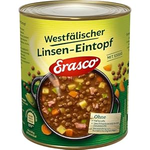 Erasco Westfälischer Linsen-Eintopf (800g) In rund 5 Minuten fertig – Mit viel Gemüse – Ohne Schnickschnack – Einfach lecker