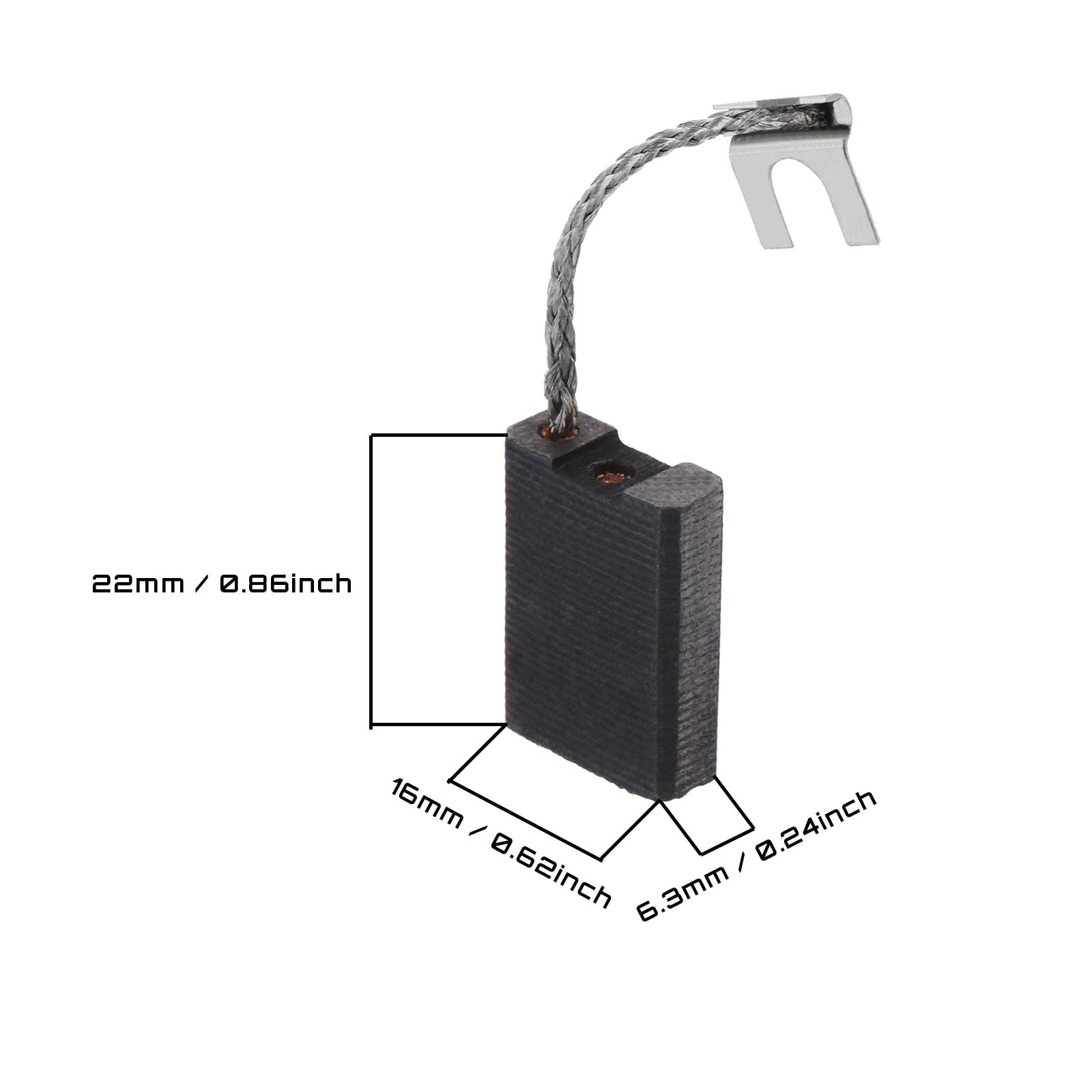 20 Pezzi Di Spazzole Di Carbone Per Smerigliatrice Angolare Compatibili Con Bosch Ricambio Per Elettroutensili Di Riparazione 15x8x5mm 88860912 - Foto 5