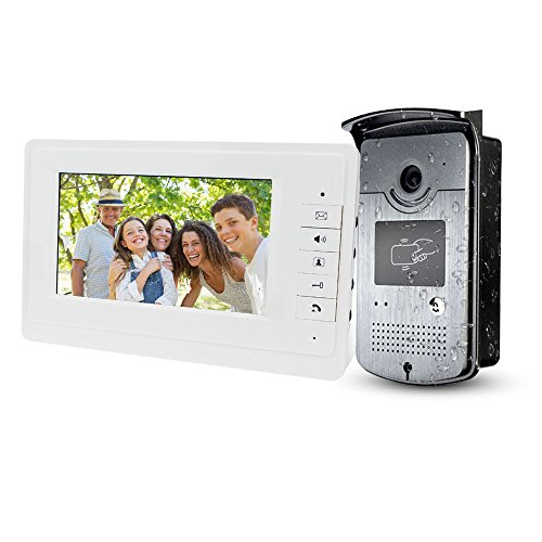 LIBO Smart Home 7inch Wired Color Video Door Phone Intercom System Video Doorbell Indoor Monitor Camera with 25 Ringtone for Apartment Safe