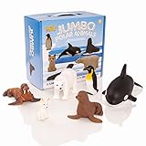 figura de foca colorida Incluye 6 animales jumbo polares altamente detallados para el juego de simulación de diversión.