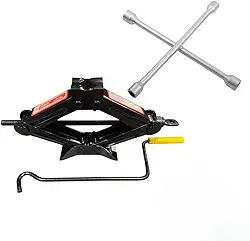 Kit Macaco Sanfona Automotivo 1 Tonelada e Chave de Roda Cruz Kit Completo para Troca de Pneus, Reforçado e Universal para Carros de Passeio, Reforçado