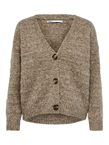 Damen Cardigan Braun - Grob Gestrickte Strickjacke Für Frühling & Herbst