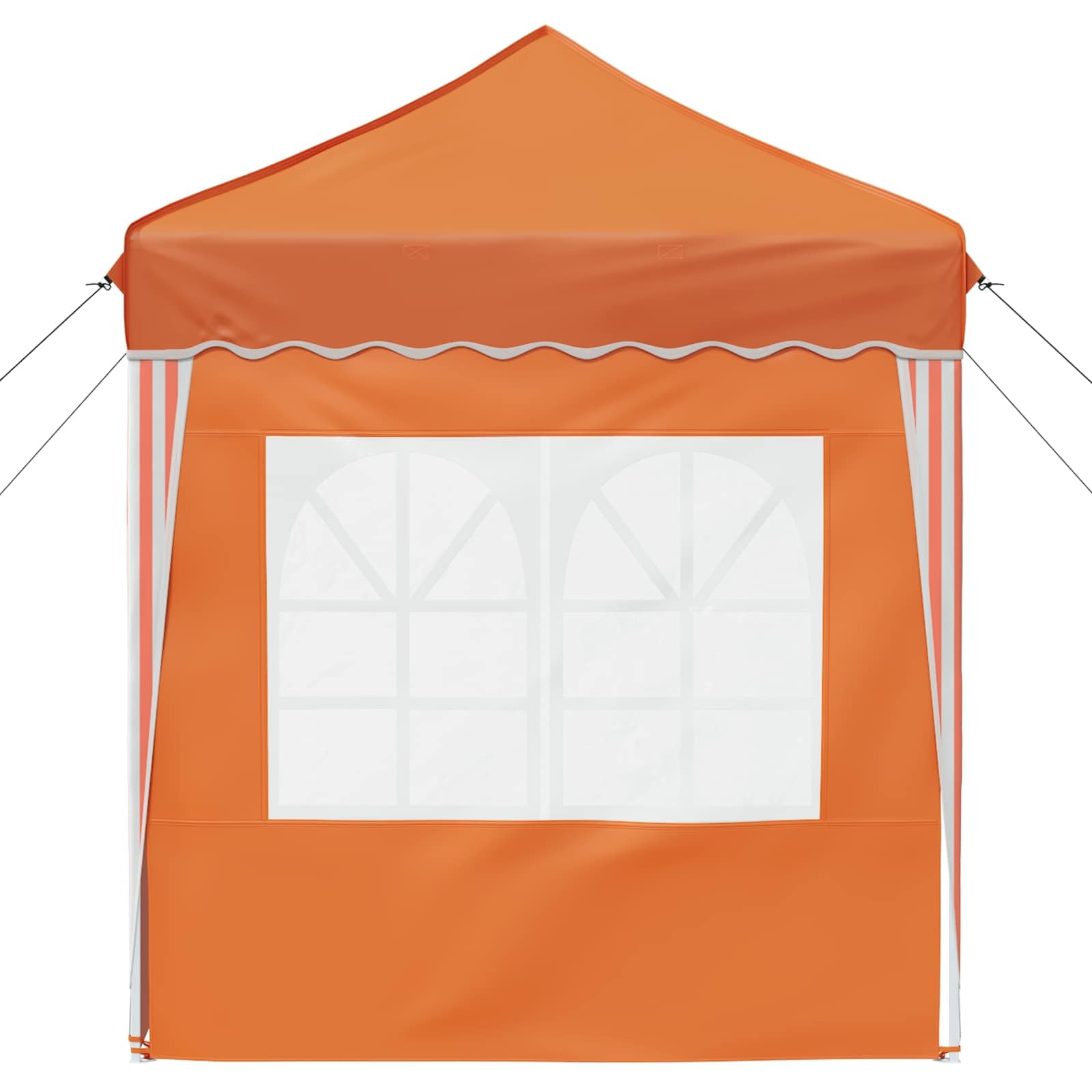 Namiot imprezowy Pop-up, pomarańczowy, z tkaniny Oxford, 195 x 195 x 245 cm, odporny na warunki atmosferyczne, z ochroną UV, składany, do ogrodu, na taras, kemping, festiwal, wesele i imprezę