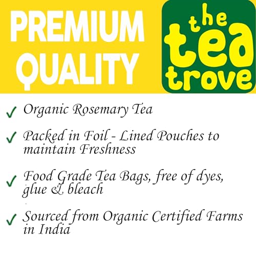 Image of the tea trove Rosemary Tea Bags Organic-40 Caffeine Free Rosemary Leaves Tea Bags,0.06 Kg,Pack of 1