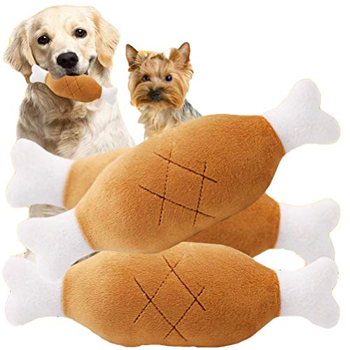 SEIS 2pack Chicken Leg Plush Toy Pet Squeaker Toy Dog Cat Chewing Toys for Small Medium Large Dog Pets (2Pack)