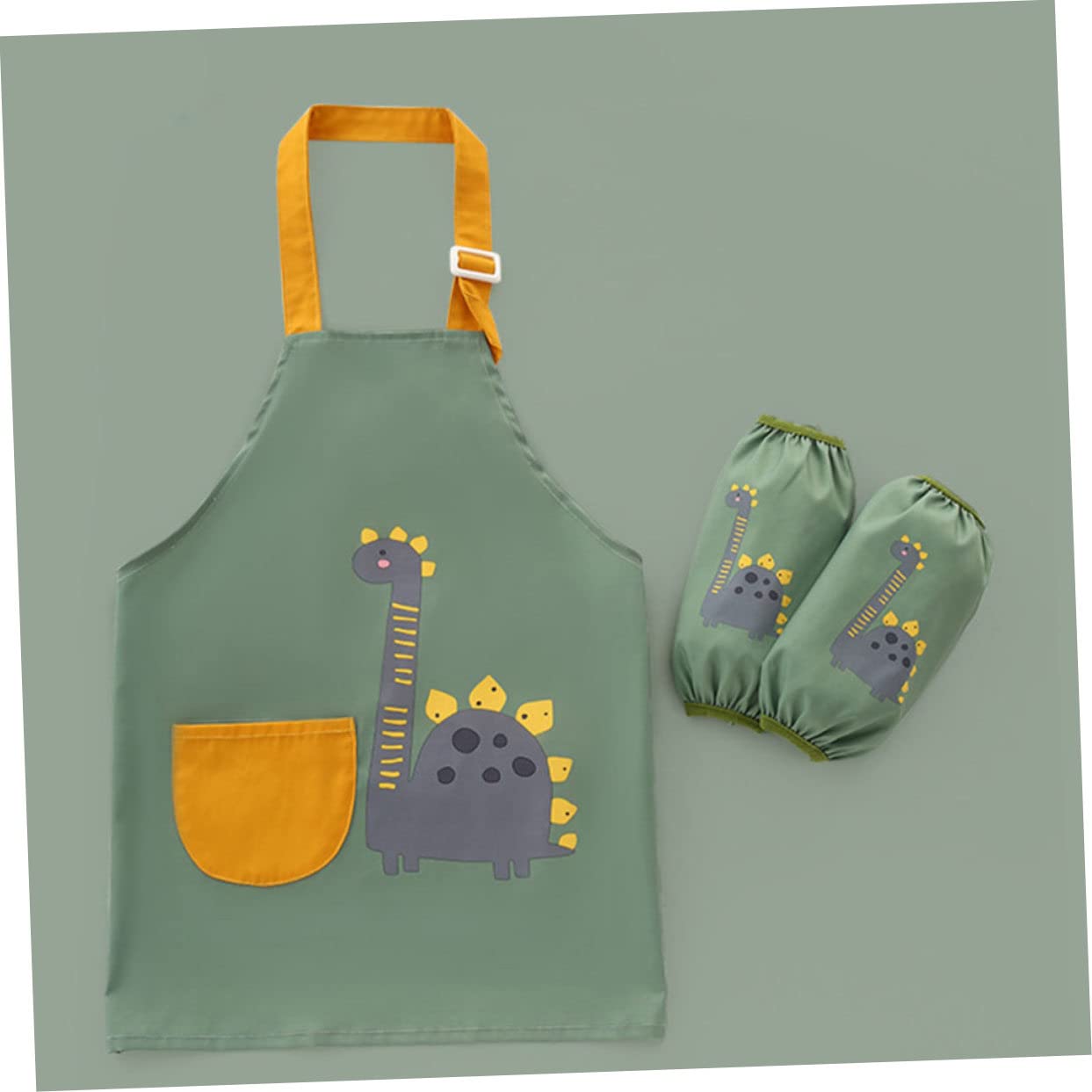 INOOMP 3pezzi Grembiule Per Ragazzo Ragazza Smock Per Pittura Con Design Divertente Adatto Per Anni Protezione Per Attività Creative e Gioco Facile Da Pulire e Comodo Da Indossare