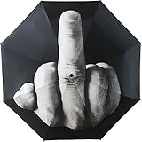 Tinsow Funny Folding Middle Finger Umbrella Creative Gift for Man/Women (Black(Middle Finger...