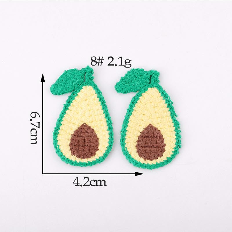 Naszywka haftowana 30 SZTUK 6,5 * 4, CM Wiśnia Ręcznie Robione Szydełkowe Aplikacje Naszywki Owocowe Małe Haftowane Do Prasowania Na Ubrania(Mango)