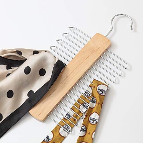 Tie Racks for Closets Hanger Holder Also for Belt and Scarf Wood Tie Organizer for Men 2pcs