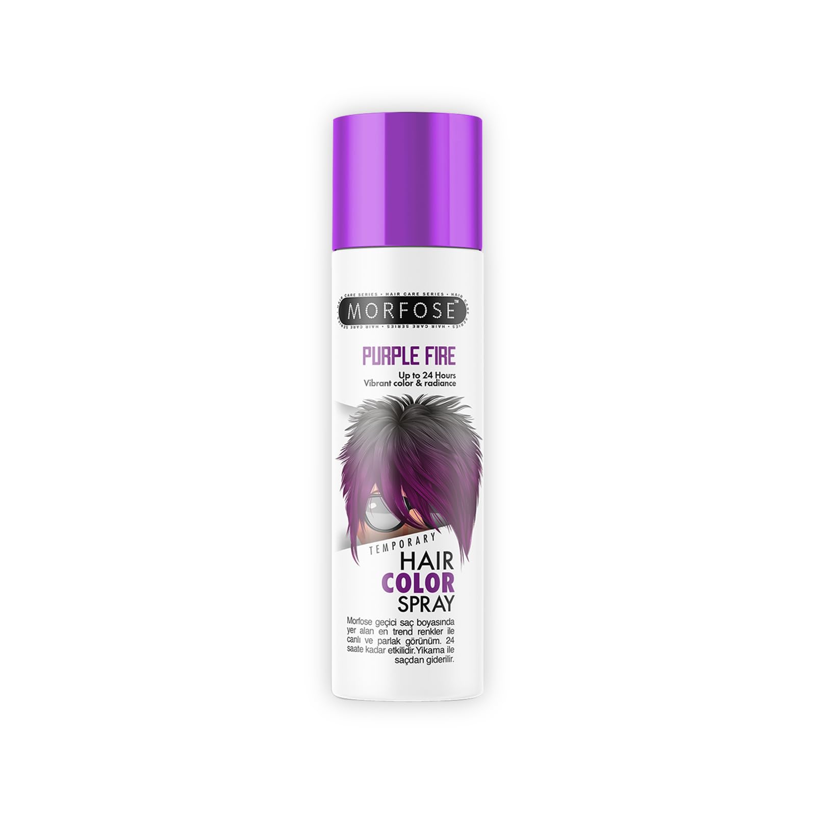 Morfose Purple Fire Temporary Hair Color Spray 150 ml – Spray Colorante Temporaneo Per Capelli Color Viola