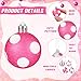 Lenwen 54 Pcs Christmas Balls Ornaments Mini Pink and White Christmas Tree Ornaments Xmas Striped Dots Shatterproof Plastic Hanging Ornaments for Tree Holiday Party Christmas Decorations, 1.18inch