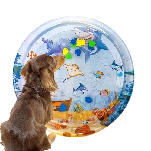 Alfombrilla para juegos de agua para perros – Alfombra sensorial refrescante interactiva – Alfombrilla sensorial para perros de agua | para salón, dormitorio, balcón, jardín, patio, terraza, piscina