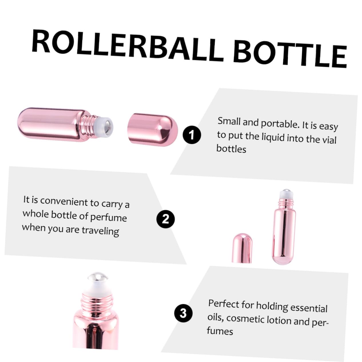 Healeved 3 Set Di Flaconi Roll-on Da Viaggio Da 5 Ml Con Chiusura Ermetica Flaconi Di Profumo E 12 Pezzi*3
