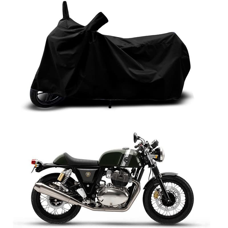 Image of 100% Scratchproof /UV-Rays /Heat Protection /Birds Dropping /Water Resistant /Dust proof /Waterproof /Bike Scooty Two Wheeler Body Cover Compatible For Continental GT 650 Racing All Varient[Black]