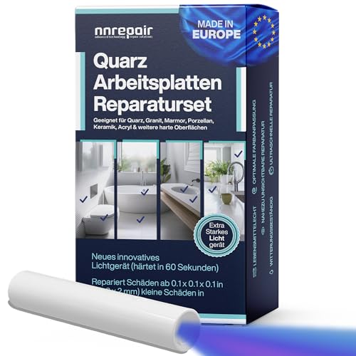 Nnrepair Quartz Countertop Repair Kit DIY (Clear, White Acrylic & Dark White Color) - Fix Your Defect Like a Pro I Suitable for Most Repairs I Fix Broken Chips in Minutes