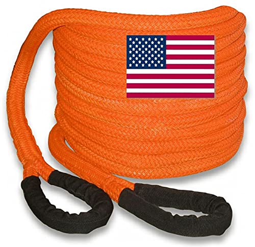 BILLET4X4 (Full-Size Truck) U.S. Made 1-1/8 inch X 30 ft Safety Orange Safe-T-Line® Kinetic Snatch Rope