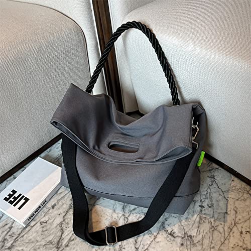Image of Women Shoulder Bags Canvas Tote Bag Handbag Large Hobo with Pockets Work Bags for Women and Men