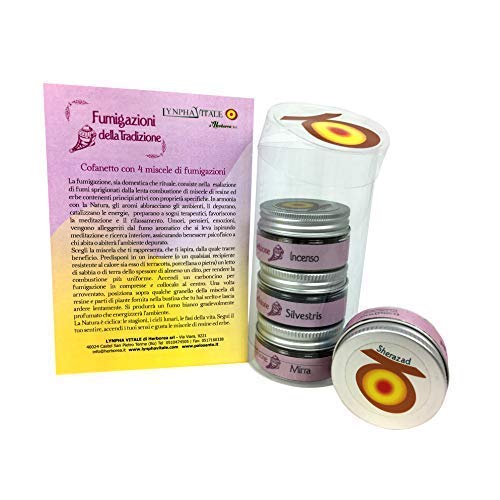 Lynpha Vitale Kit fumigaciones tradicionalmente  4 Botes  resinas de Calidad sciamanica para rituales  Resina 100% Natural
