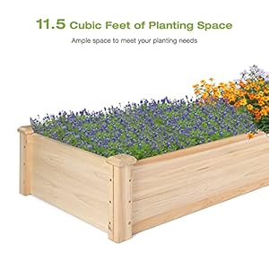 Woodenraisedgardenbed82ftoutdoorgardenboxforvegetableflowerherbinpatiobalconybackyard Urban Country Home Decor Wooden raised garden bed 82 ft outdoor garden box for vegetable flower herb in patio balcony backyard urban country home decor