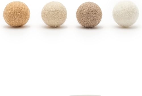 Miniatura 6 de Glaciart One Bolas de lana de fieltro, pompones de fieltro (40 piezas) de 2 centímetros  0.8 pulgadas, colores morados hechos a mano, soplo pequeño