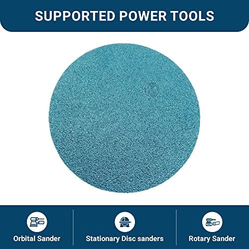 Image of Benchmark Abrasives PSA No Hole 12 Inch Sanding Discs Adhesive Back with Zirconia Grains Automotive DA Orbital Sander Sandpaper - 12 Inch Sanding Disc - Surface Blending (5 Pack), 80 Grit