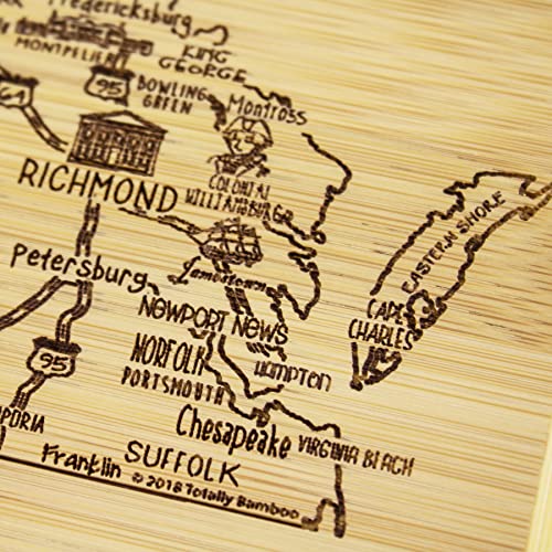 Image of Totally Bamboo A Slice of Life Virginia Engraved Map Cutting Board