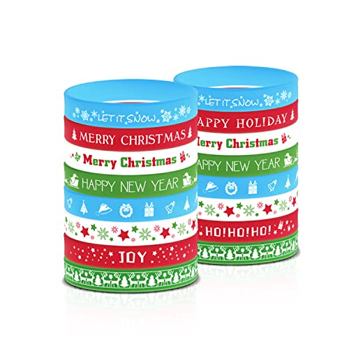 Weihnachten Silikon Armbänder Merry Christmas Gummi Armband Geschenke Deko für Erwachsene kinder Party 40 Stück Cover