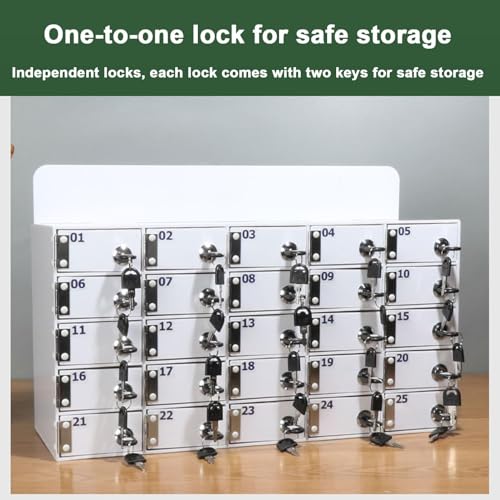 Boîte de rangement à cadenas code avec accès clé et 40 casiers - 5