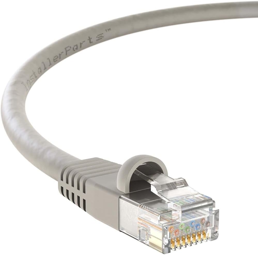 InstallerParts Ethernet Cable CAT6 Cable UTP Booted 200 FT - Gray - Professional Series - 10Gigabit/Sec Network/High Speed Internet Cable, 550MHZ