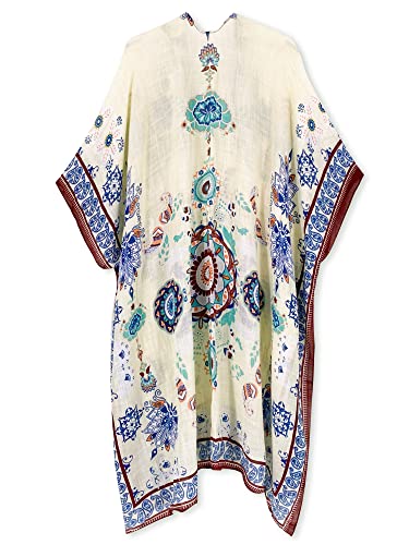 Image of Spicy Sandia Kimonos for Women Floral Beach Cover Up Loose Swimsuit Bathing Suit Coverup Cardigan for Summer Swimwear