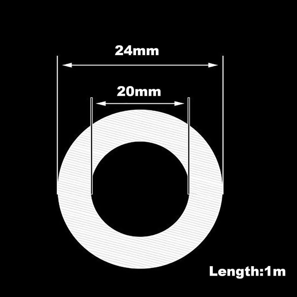 3D Printer 1M PTFE Tubing, 20Mm Inner Diameter,22-25Mm Outer, Flexible Tube for 3D Printer Filament Guide(20 * 24mm)