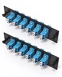 VANDESAIL 2 Pack 6 Duplex Fiber Ports Fiber Patch Panel,with LC to LC SingleMode Fiber Connectors,UPC Fiber Optic Adapters,Compatible for LGX Footprint