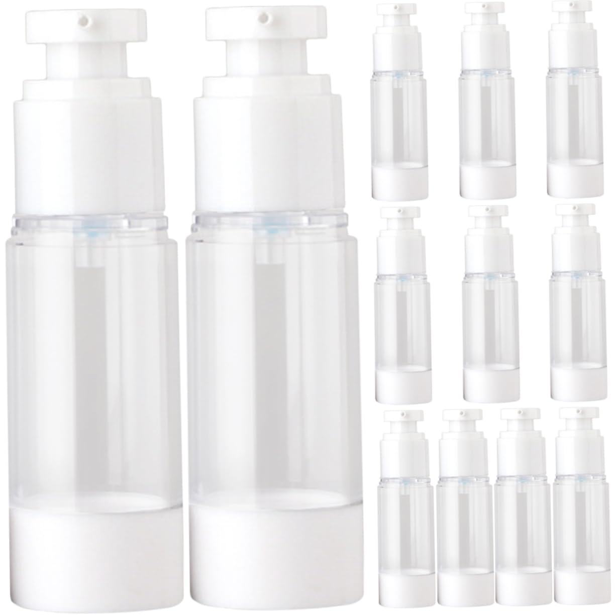 Veemoon 12 pezzi Contenitori Pompa Airless Vuoti Pratici per Lozioni e Dispenser Portatile per Viaggi Protezione Crema Igienica e Facile Pressione