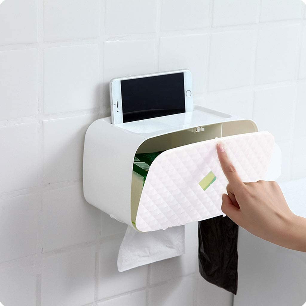 Uchwyt Papier Plastikowe Wodoodporne Pudełko Na Chusteczki Uchwyt Papier Toaletowy Łazienka Ścienny Rolkę Papieru Organizator Rack Toaletowy(A-Gray)