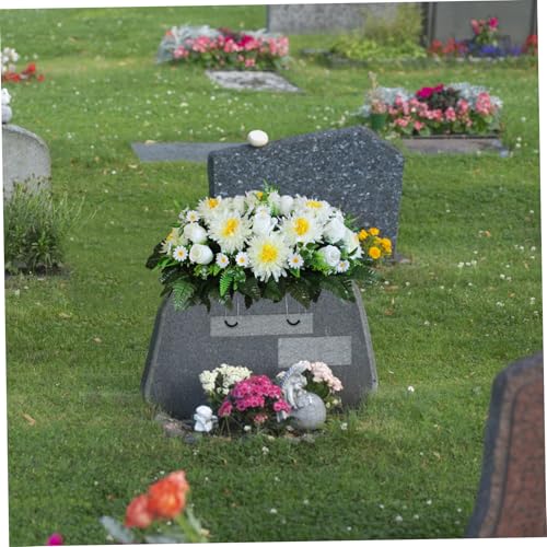 Headstone Flower Saddle Sun-Proof and Water-Resistant Memorial Artificial Cemetery Flowers for Grave Decorations Headstone Flower Saddle, Flowers, Tombstones for Graves image 6