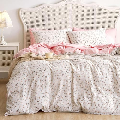Freyamy Bettwäsche 200x220 Beige Bunt Blumen Aesthetic Bettwäsche Set – Ansicht 3
