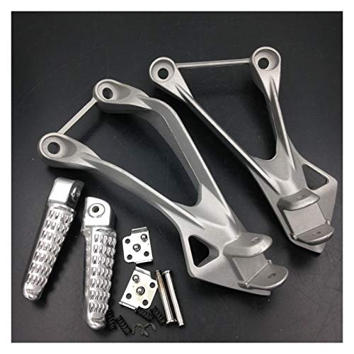 Reposapies Moto para Kawasaki ZX-6R 2005-2008 / ZX-636 ZX-6RR 2005-2006 Pedal De Pie De Pasajeros Trasero Pedales De Peg Pedalet Kit Motocicleta Negro/Plata (Color : Silver)