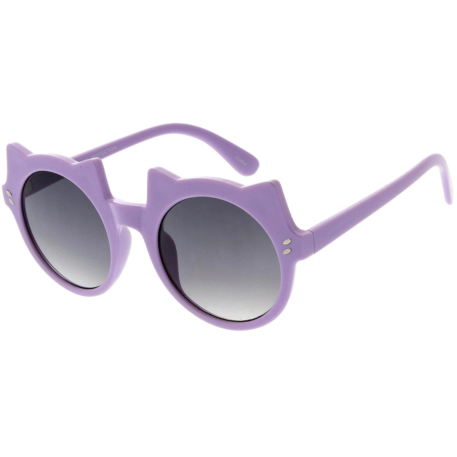 zeroUV Kids Fab Kitty Oversize Round Sunglasses (Purple/Lavender)