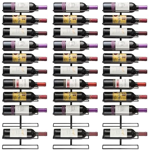 Sorbus Wall Mounted Wine Rack, Metal Bottle Rack (12 Bottle, 3 Pack) - image 1