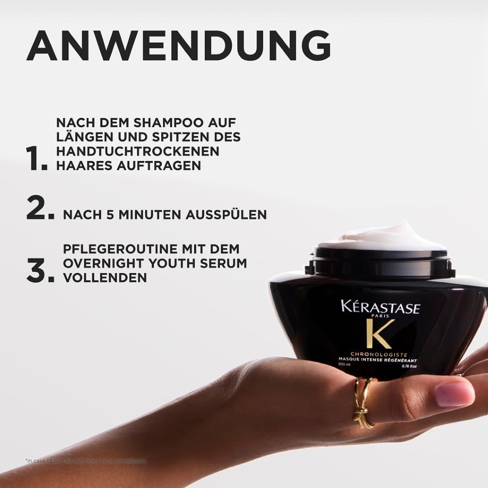 Kérastase Chronologiste Masque Intense Régénérant, Anti-Aging Haarmaske mit Hyaluronsäure & Abyssin, für geschmeidiges, glänzendes Haar mit Feuchtigkeit, 75 ml