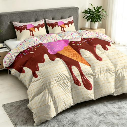 Edredón de 200 x 200 cm de postre con 2 fundas para cama 3