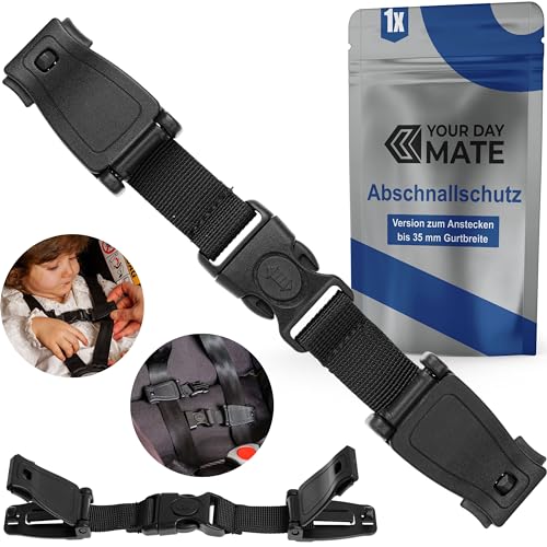 Protector de hebilla para silla de coche infantil, 1 pieza, en negro, 21 cm de longitud total con hebilla, longitud ajustable, para sujetar a correas de pecho de hasta 35 mm de ancho