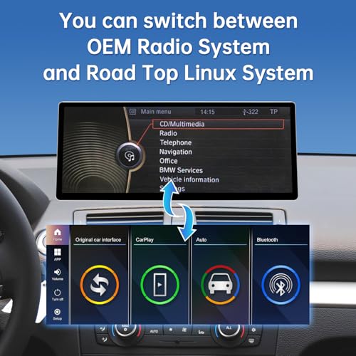 Autoradio CarPlay BMW E87 E81 E82 E88 Écran Tactile Linux 12,3 Multimédia Android Auto MirrorLink